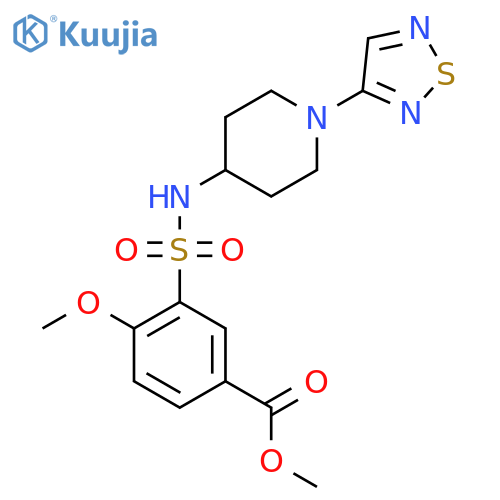 methyl 4-methoxy-3-{1-(1,2,5-thiadiazol-3-yl)piperidin-4-ylsulfamoyl}benzoate structure