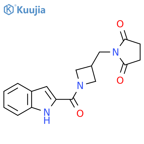 1-{1-(1H-indole-2-carbonyl)azetidin-3-ylmethyl}pyrrolidine-2,5-dione structure
