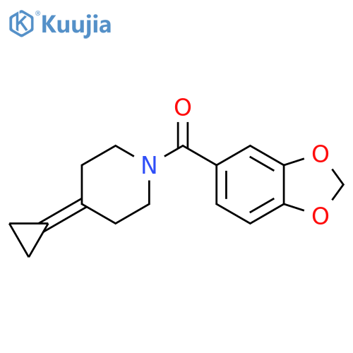 1-(2H-1,3-benzodioxole-5-carbonyl)-4-cyclopropylidenepiperidine structure