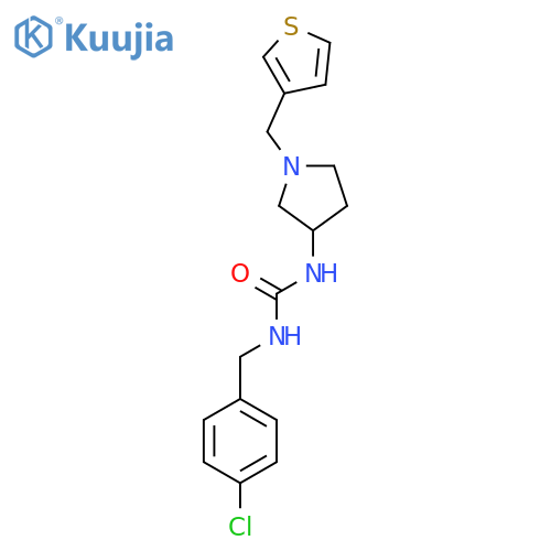 1-[(4-Chlorophenyl)methyl]-3-{1-[(thiophen-3-yl)methyl]pyrrolidin-3-yl}urea structure