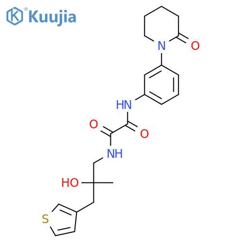 N-{2-hydroxy-2-[(thiophen-3-yl)methyl]propyl}-N'-[3-(2-oxopiperidin-1-yl)phenyl]ethanediamide structure
