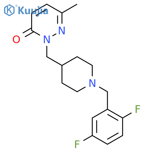 2-({1-[(2,5-Difluorophenyl)methyl]piperidin-4-yl}methyl)-6-methyl-2,3-dihydropyridazin-3-one structure