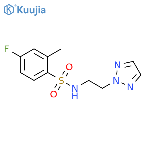 4-fluoro-2-methyl-N-2-(2H-1,2,3-triazol-2-yl)ethylbenzene-1-sulfonamide structure