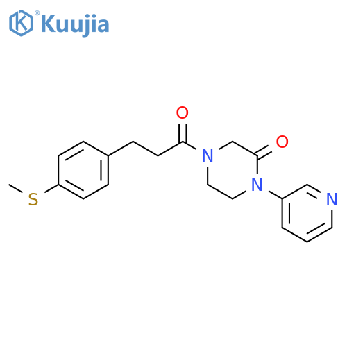 4-{3-[4-(Methylsulfanyl)phenyl]propanoyl}-1-(pyridin-3-yl)piperazin-2-one structure