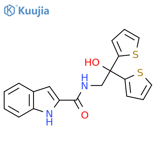 N-2-hydroxy-2,2-bis(thiophen-2-yl)ethyl-1H-indole-2-carboxamide structure