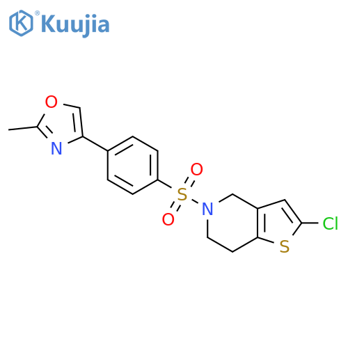 4-4-({2-chloro-4H,5H,6H,7H-thieno3,2-cpyridin-5-yl}sulfonyl)phenyl-2-methyl-1,3-oxazole structure