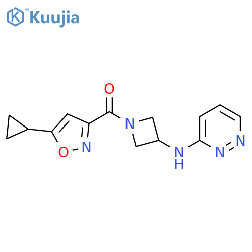 N-1-(5-cyclopropyl-1,2-oxazole-3-carbonyl)azetidin-3-ylpyridazin-3-amine structure