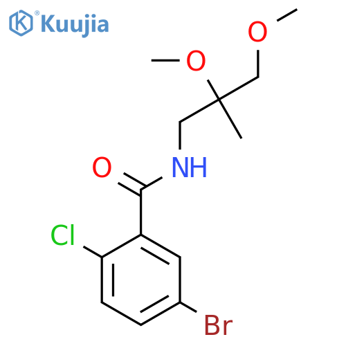 5-bromo-2-chloro-N-(2,3-dimethoxy-2-methylpropyl)benzamide structure