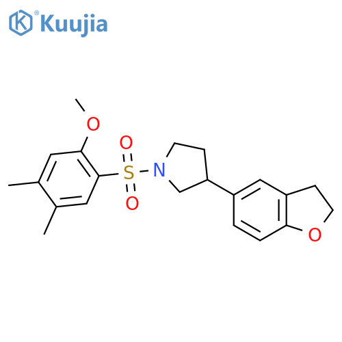 3-(2,3-dihydro-1-benzofuran-5-yl)-1-(2-methoxy-4,5-dimethylbenzenesulfonyl)pyrrolidine structure