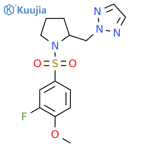 2-{[1-(3-fluoro-4-methoxybenzenesulfonyl)pyrrolidin-2-yl]methyl}-2H-1,2,3-triazole structure