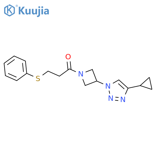 1-3-(4-cyclopropyl-1H-1,2,3-triazol-1-yl)azetidin-1-yl-3-(phenylsulfanyl)propan-1-one structure