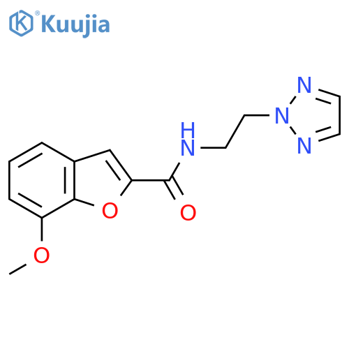 7-methoxy-N-2-(2H-1,2,3-triazol-2-yl)ethyl-1-benzofuran-2-carboxamide structure