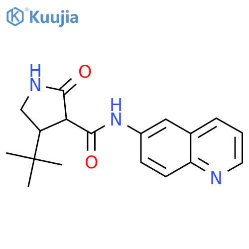 4-tert-butyl-2-oxo-N-(quinolin-6-yl)pyrrolidine-3-carboxamide structure