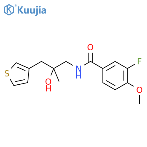3-fluoro-N-{2-hydroxy-2-[(thiophen-3-yl)methyl]propyl}-4-methoxybenzamide structure