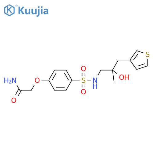 2-[4-({2-Hydroxy-2-[(thiophen-3-yl)methyl]propyl}sulfamoyl)phenoxy]acetamide structure