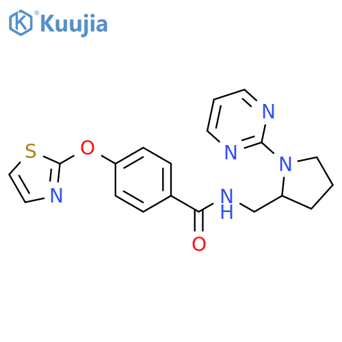 N-{[1-(pyrimidin-2-yl)pyrrolidin-2-yl]methyl}-4-(1,3-thiazol-2-yloxy)benzamide structure