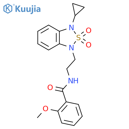 N-2-(3-cyclopropyl-2,2-dioxo-1,3-dihydro-2lambda6,1,3-benzothiadiazol-1-yl)ethyl-2-methoxybenzamide structure
