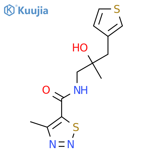 N-[2-hydroxy-2-methyl-3-(thiophen-3-yl)propyl]-4-methyl-1,2,3-thiadiazole-5-carboxamide structure