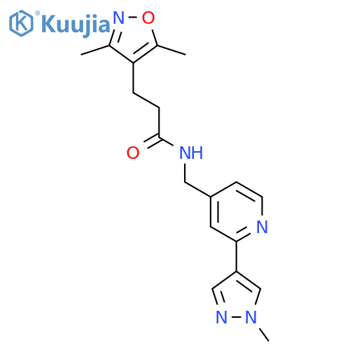 3-(3,5-dimethyl-1,2-oxazol-4-yl)-N-{[2-(1-methyl-1H-pyrazol-4-yl)pyridin-4-yl]methyl}propanamide structure