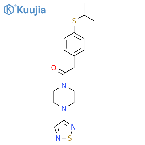 2-4-(propan-2-ylsulfanyl)phenyl-1-4-(1,2,5-thiadiazol-3-yl)piperazin-1-ylethan-1-one structure