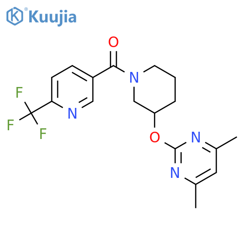 4,6-dimethyl-2-({1-[6-(trifluoromethyl)pyridine-3-carbonyl]piperidin-3-yl}oxy)pyrimidine structure