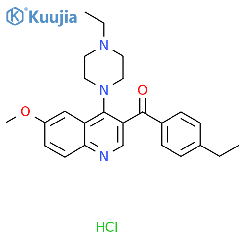 3-(4-ethylbenzoyl)-4-(4-ethylpiperazin-1-yl)-6-methoxyquinoline hydrochloride structure