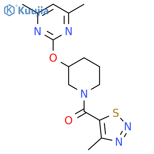 4,6-dimethyl-2-{[1-(4-methyl-1,2,3-thiadiazole-5-carbonyl)piperidin-3-yl]oxy}pyrimidine structure
