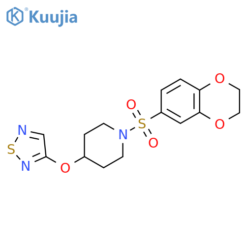 1-(2,3-Dihydro-1,4-benzodioxine-6-sulfonyl)-4-(1,2,5-thiadiazol-3-yloxy)piperidine structure