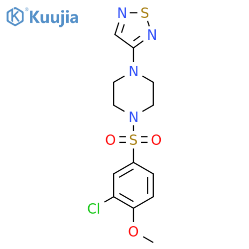 1-(3-chloro-4-methoxybenzenesulfonyl)-4-(1,2,5-thiadiazol-3-yl)piperazine structure