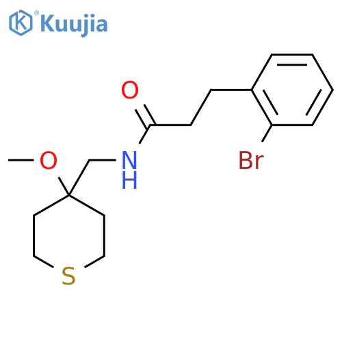 3-(2-bromophenyl)-N-(4-methoxythian-4-yl)methylpropanamide structure