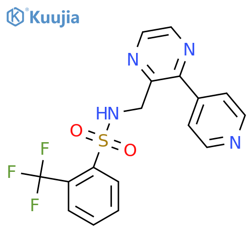 N-{[3-(pyridin-4-yl)pyrazin-2-yl]methyl}-2-(trifluoromethyl)benzene-1-sulfonamide structure