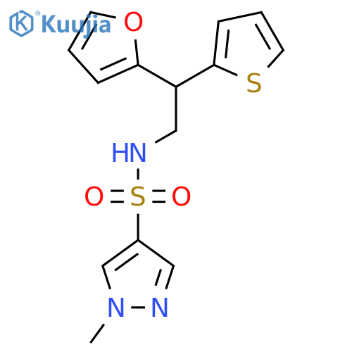 N-2-(furan-2-yl)-2-(thiophen-2-yl)ethyl-1-methyl-1H-pyrazole-4-sulfonamide structure