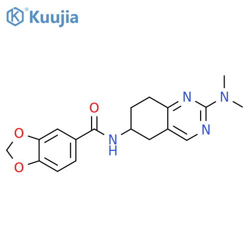 N-[2-(dimethylamino)-5,6,7,8-tetrahydroquinazolin-6-yl]-2H-1,3-benzodioxole-5-carboxamide structure