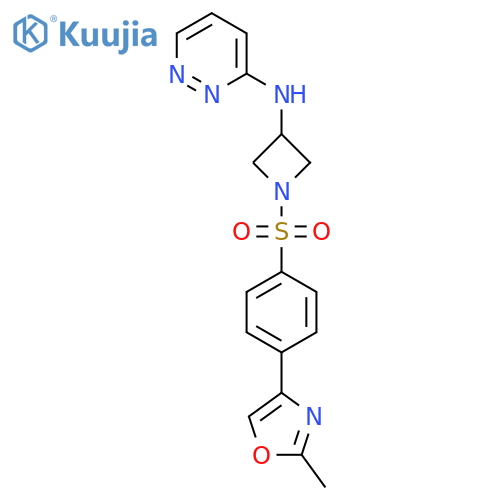 N-{1-4-(2-methyl-1,3-oxazol-4-yl)benzenesulfonylazetidin-3-yl}pyridazin-3-amine structure