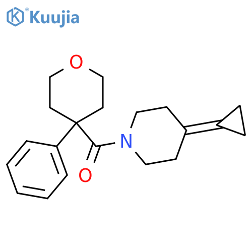 4-cyclopropylidene-1-(4-phenyloxane-4-carbonyl)piperidine structure