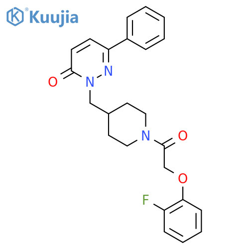 2-({1-[2-(2-Fluorophenoxy)acetyl]piperidin-4-yl}methyl)-6-phenyl-2,3-dihydropyridazin-3-one structure
