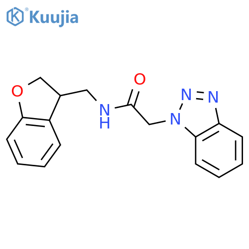 2-(1H-1,2,3-benzotriazol-1-yl)-N-[(2,3-dihydro-1-benzofuran-3-yl)methyl]acetamide structure