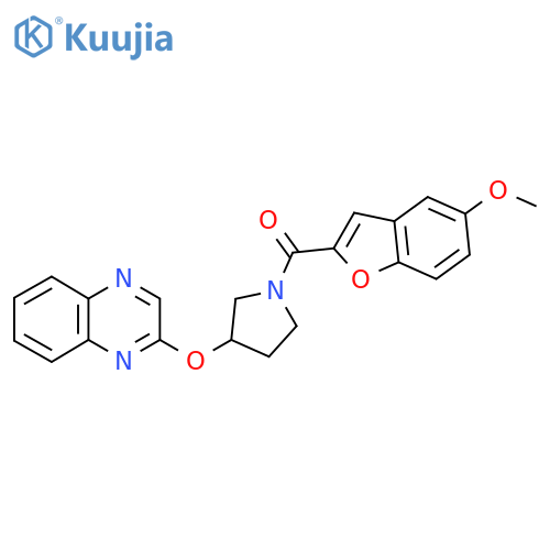 2-{[1-(5-Methoxy-1-benzofuran-2-carbonyl)pyrrolidin-3-yl]oxy}quinoxaline structure