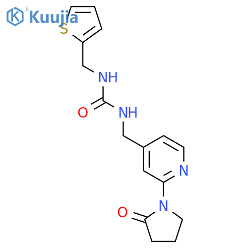 1-{[2-(2-Oxopyrrolidin-1-yl)pyridin-4-yl]methyl}-3-[(thiophen-2-yl)methyl]urea structure
