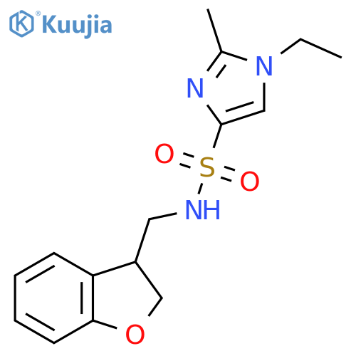 N-[(2,3-dihydro-1-benzofuran-3-yl)methyl]-1-ethyl-2-methyl-1H-imidazole-4-sulfonamide structure