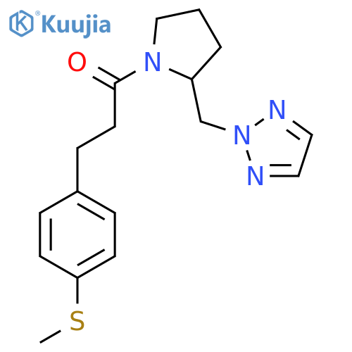 3-4-(methylsulfanyl)phenyl-1-{2-(2H-1,2,3-triazol-2-yl)methylpyrrolidin-1-yl}propan-1-one structure