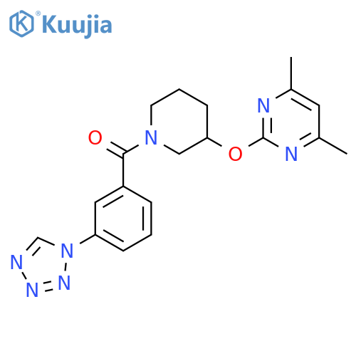 4,6-dimethyl-2-({1-[3-(1H-1,2,3,4-tetrazol-1-yl)benzoyl]piperidin-3-yl}oxy)pyrimidine structure