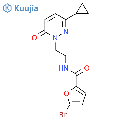 5-bromo-N-[2-(3-cyclopropyl-6-oxo-1,6-dihydropyridazin-1-yl)ethyl]furan-2-carboxamide structure