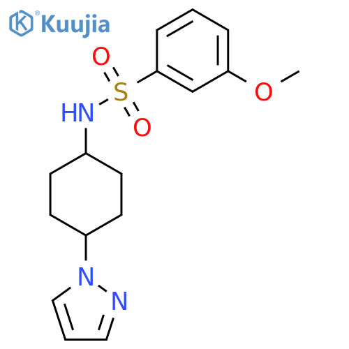 3-methoxy-N-[4-(1H-pyrazol-1-yl)cyclohexyl]benzene-1-sulfonamide structure