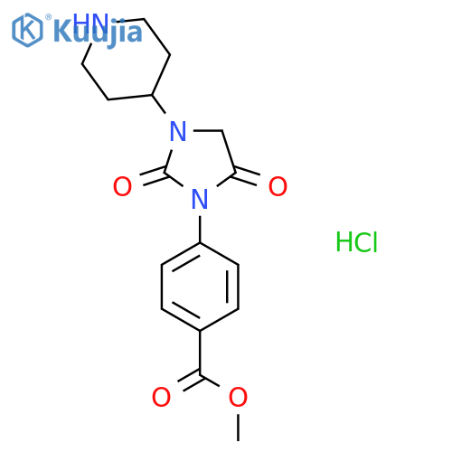 Methyl 4-[2,5-dioxo-3-(piperidin-4-yl)imidazolidin-1-yl]benzoate hydrochloride structure