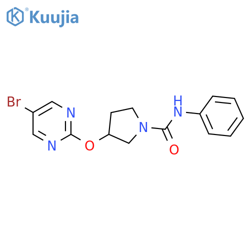 3-[(5-bromopyrimidin-2-yl)oxy]-N-phenylpyrrolidine-1-carboxamide structure