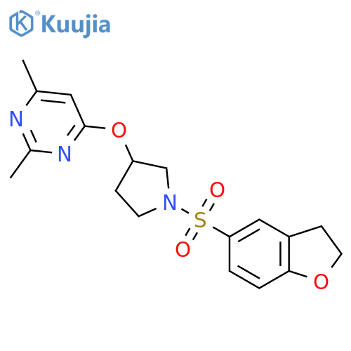 4-{1-(2,3-dihydro-1-benzofuran-5-sulfonyl)pyrrolidin-3-yloxy}-2,6-dimethylpyrimidine structure