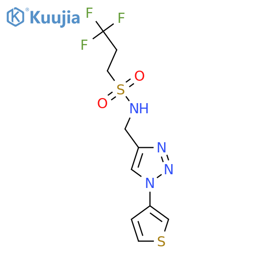 3,3,3-trifluoro-N-{[1-(thiophen-3-yl)-1H-1,2,3-triazol-4-yl]methyl}propane-1-sulfonamide structure