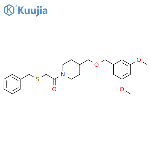 2-(benzylsulfanyl)-1-(4-{[(3,5-dimethoxyphenyl)methoxy]methyl}piperidin-1-yl)ethan-1-one structure
