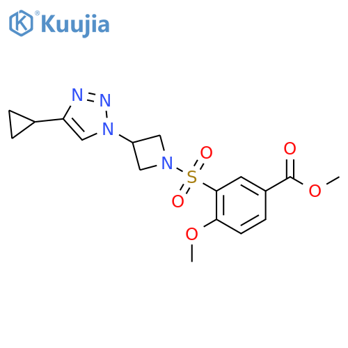 methyl 3-{3-(4-cyclopropyl-1H-1,2,3-triazol-1-yl)azetidin-1-ylsulfonyl}-4-methoxybenzoate structure
